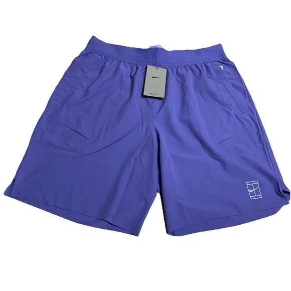 Nike Court Advantage Dri-fit 8" Tennis Shorts Men's S NWT $70 FZ9322-527 Purple - Picture 1 of 8